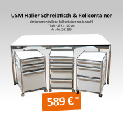 USM Haller Schreibtisch & Rollcontainer für nur 589€